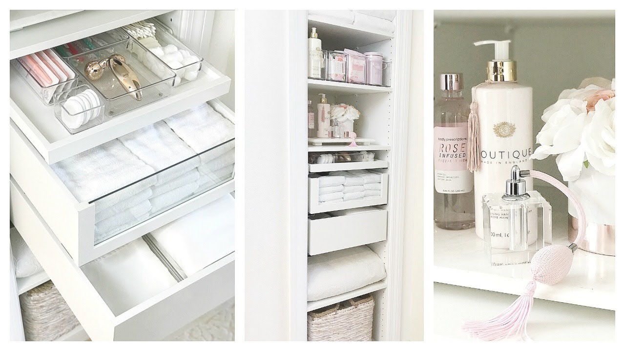 NEW! Small Linen Closet Organization w/iDesign | IKEA PAX Hack Built in
