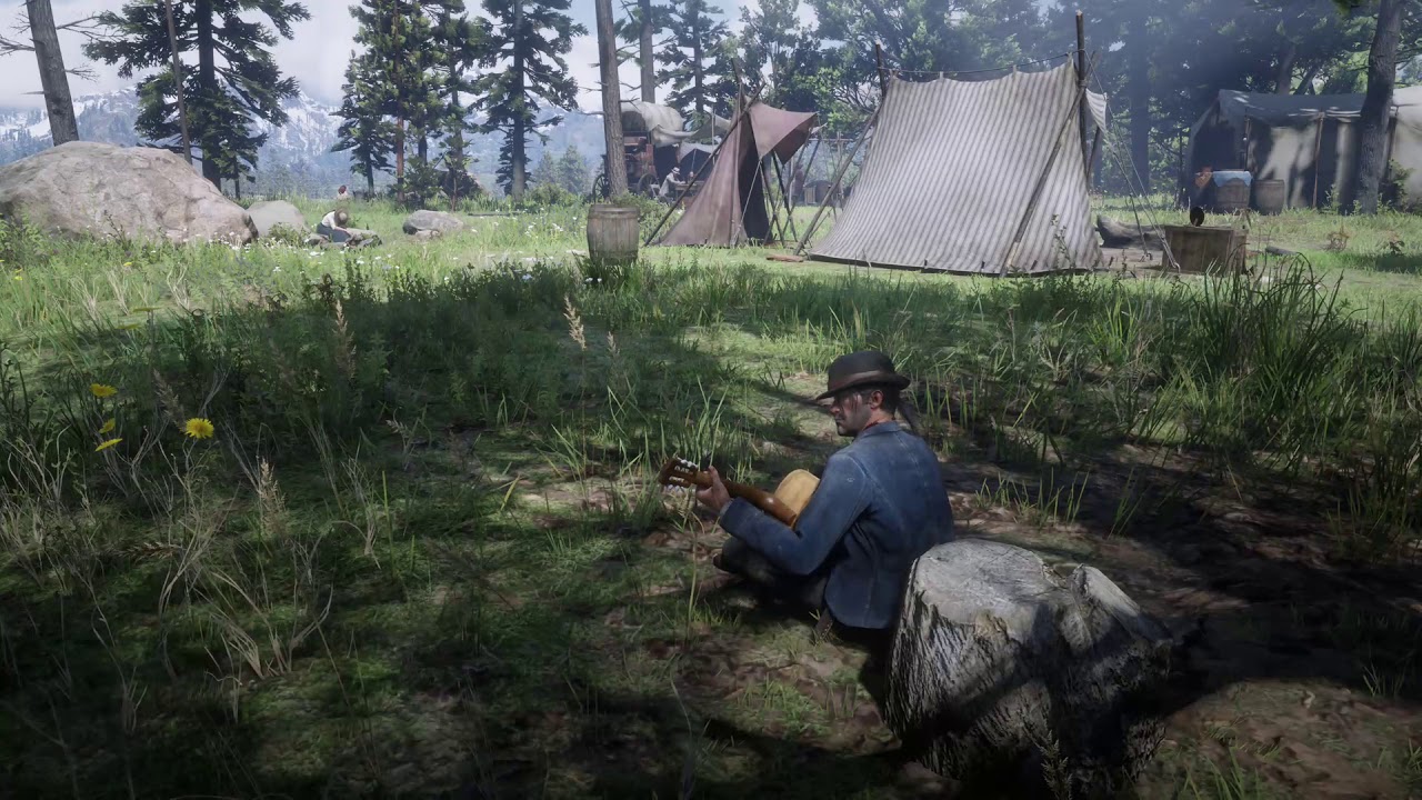 Red Dead Redemption 2 - Javier Escuella playing the guitar all songs different