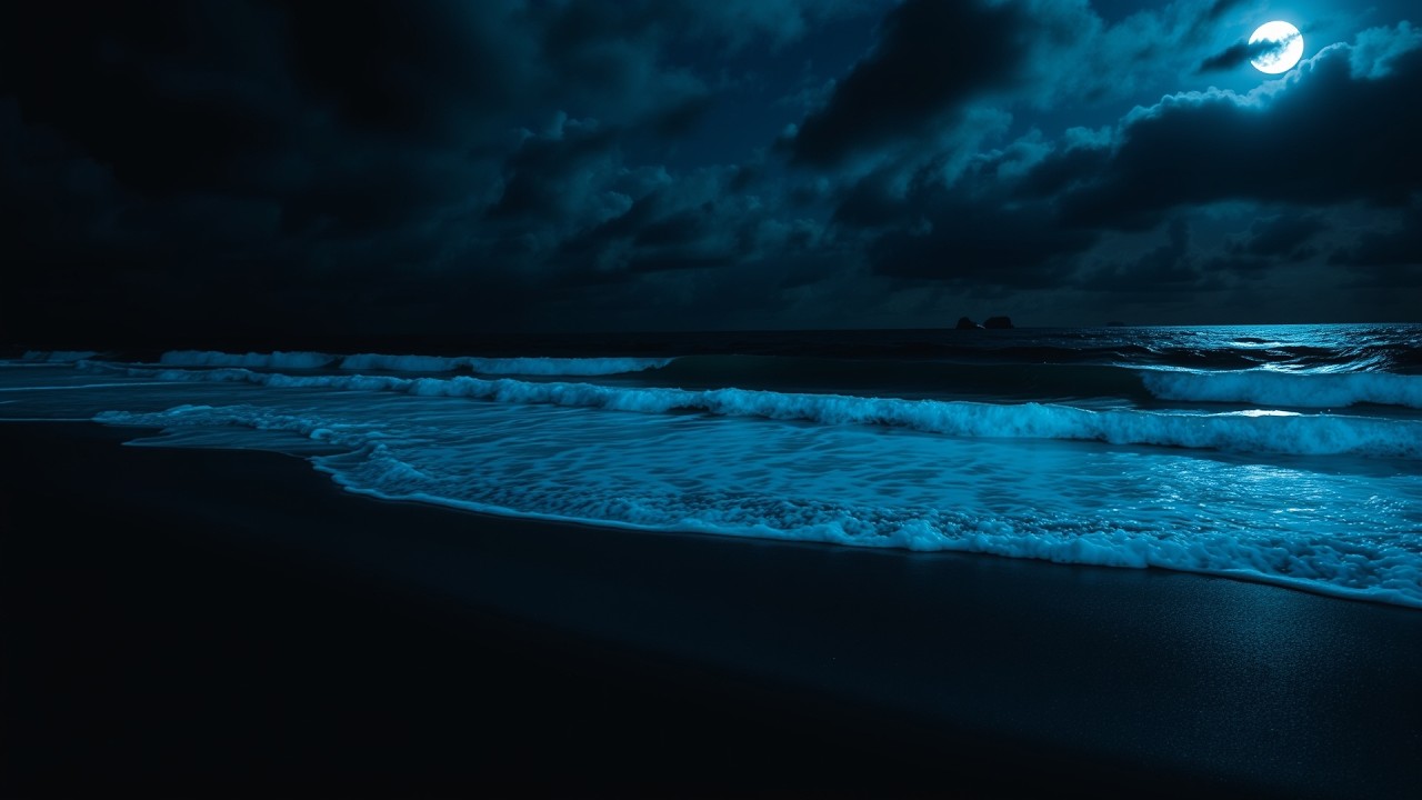 Ocean Waves Sounds for Relaxation 🌊 Soothing Night Ocean Ambience