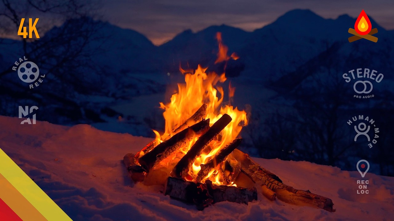 Arctic alpine twilight 🔥 CAMPFIRE (12 hours - NO AI)