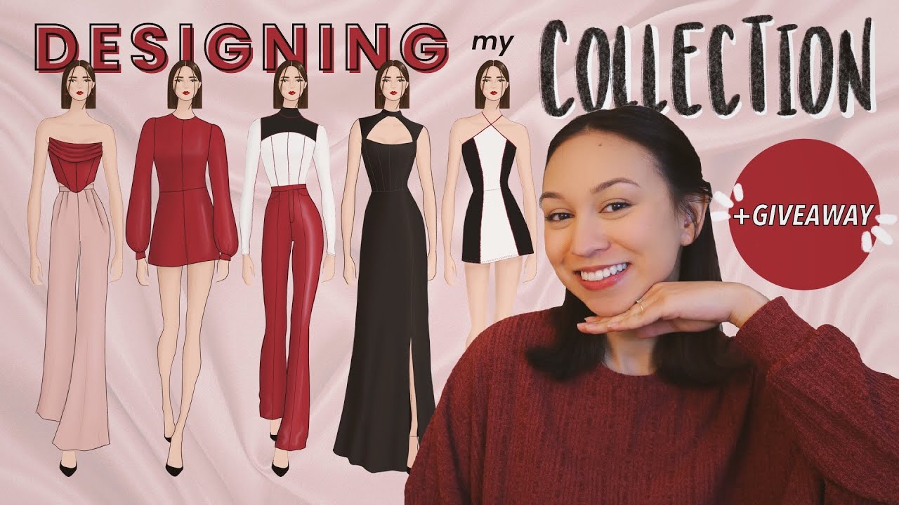 Designing My Senior Collection + GIVEAWAY // Fashion Illustrations + Technical Flats + Mood Board