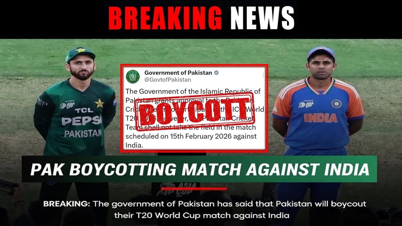 Breaking News: Pakistan boycott India match in T20 world cup, confirms government