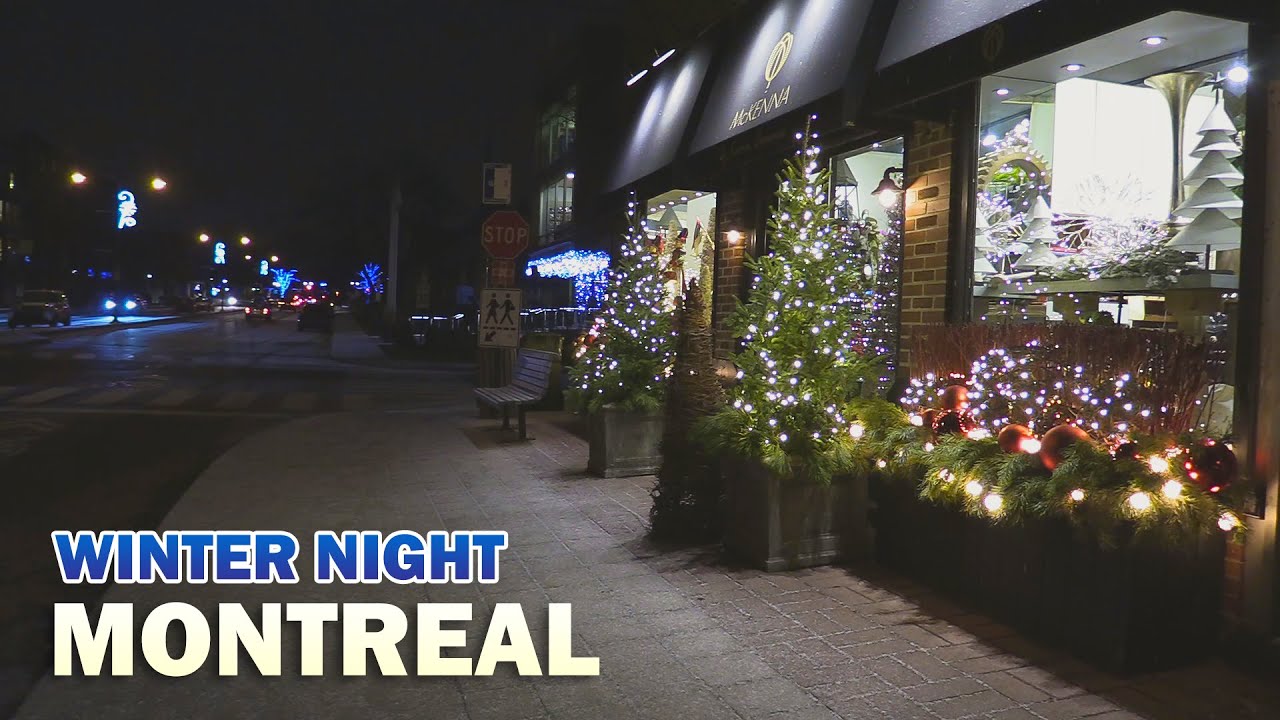 🎄🎄 Beautiful Winter Night in Montreal Suburban Area Town of Mount Royal Canada