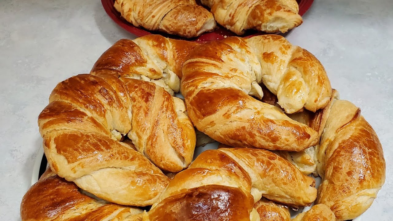 Como hacer cuernitos de danes Rellenos De jamon con queso