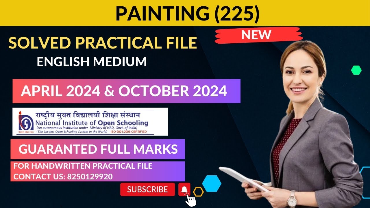 NIOS Class 10th Painting (225) Solved Practical File || Nios 10th Painting Practical File
