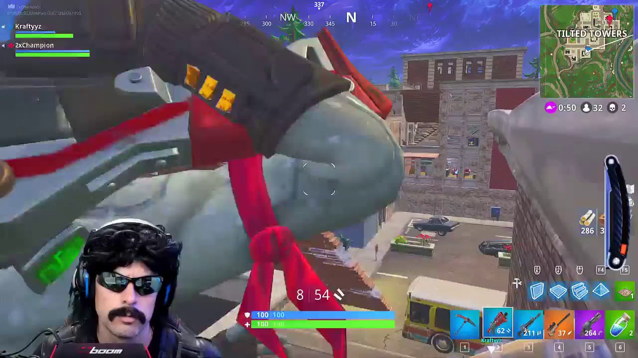 Dr Disrespect Plays Fortnite | Duo Win With Kraftyyz | Game 1 (2/28/18)