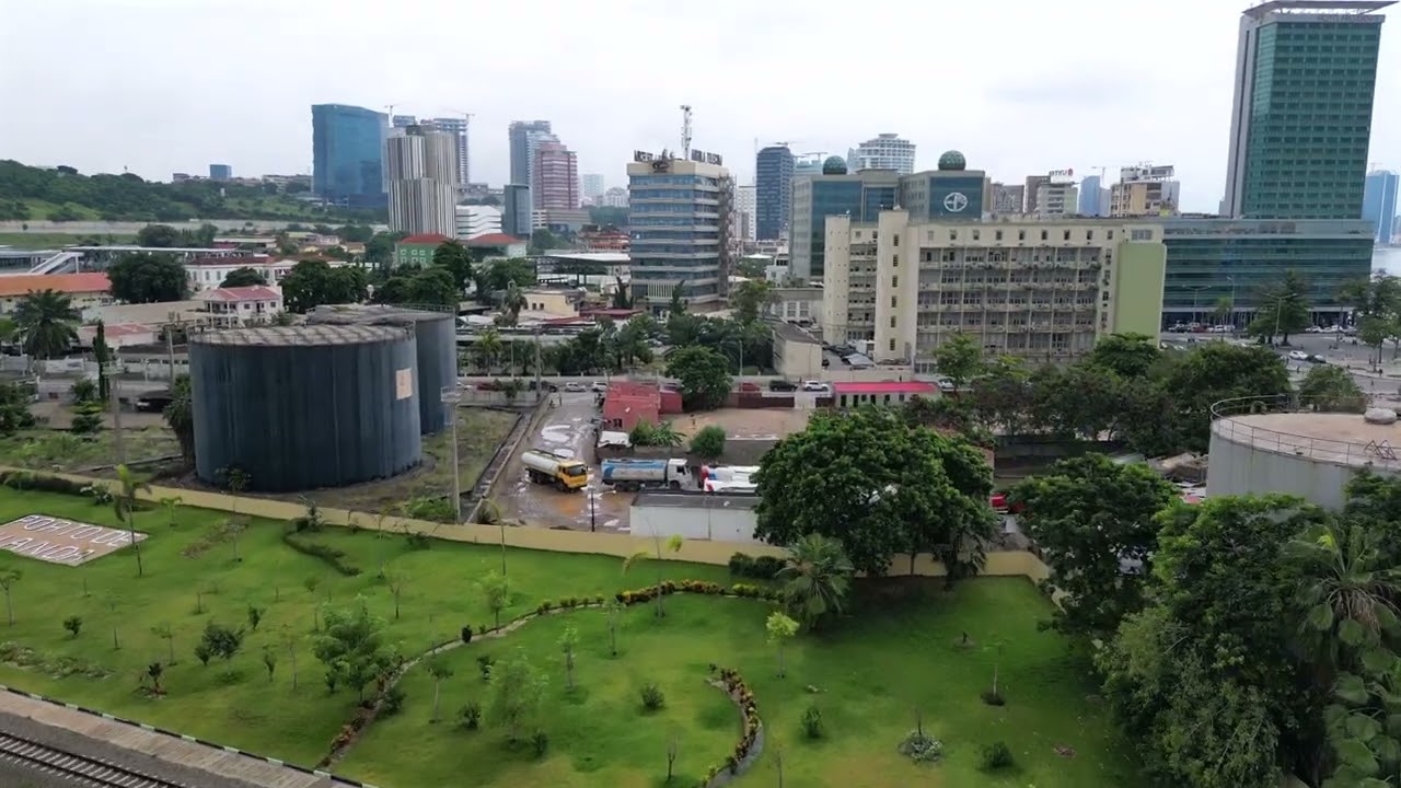 Luanda Angola  Harbour Downtown Drone 4K