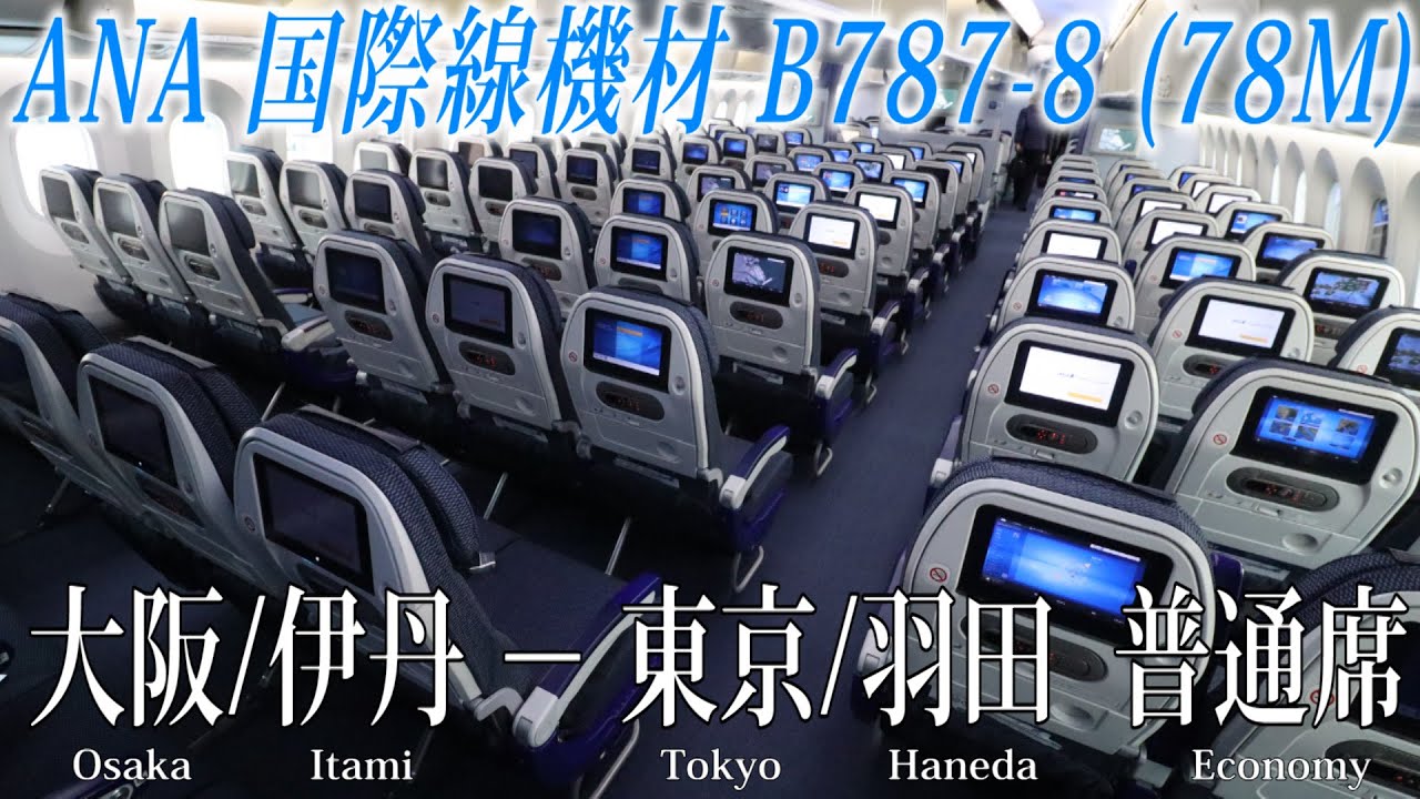 ANA 国際線機材B787-8 (78M) 普通席 搭乗記 大阪/伊丹―東京/羽田