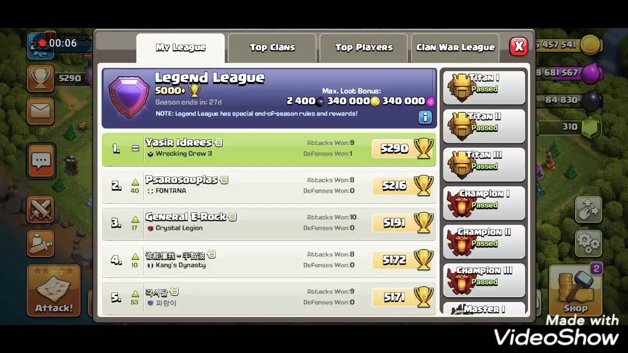 Th13 Hybrid attack trophy push (Global # 1) 7 Triples