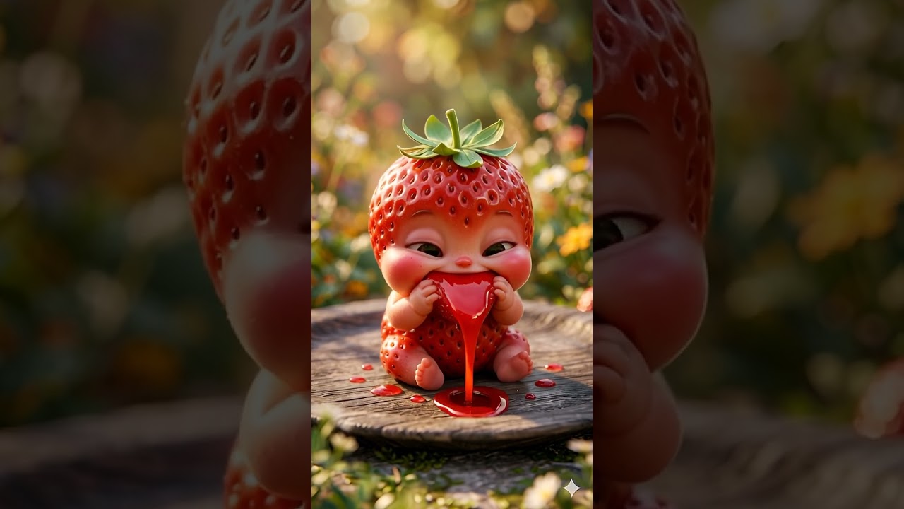 The Cutest Strawberry Baby Ever 🍓 Kawaii Fruit Animation #shorts