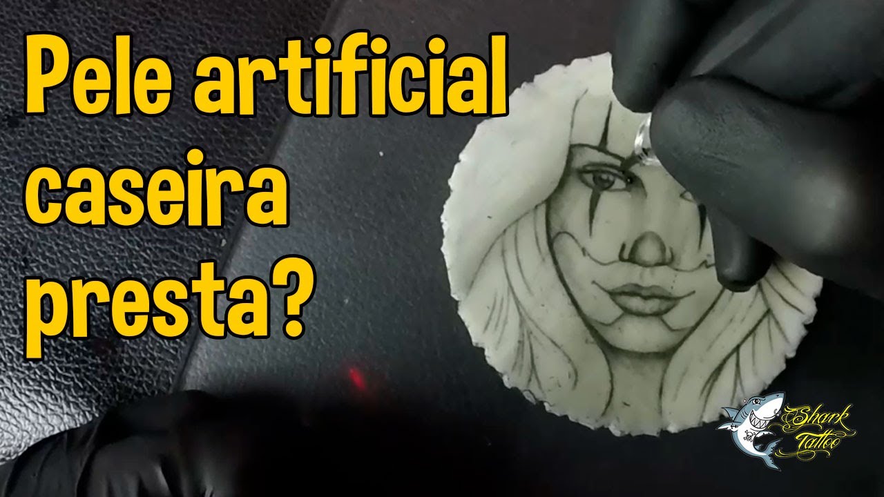 Teste da pele artificial caseira para tatuagem