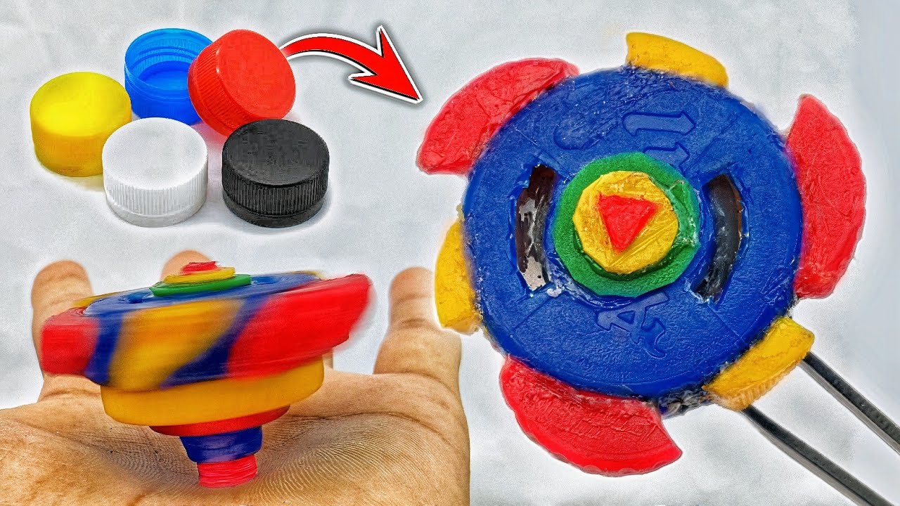 Making a Easy Valkyrie Plastic BottleCap Beyblade 🤩