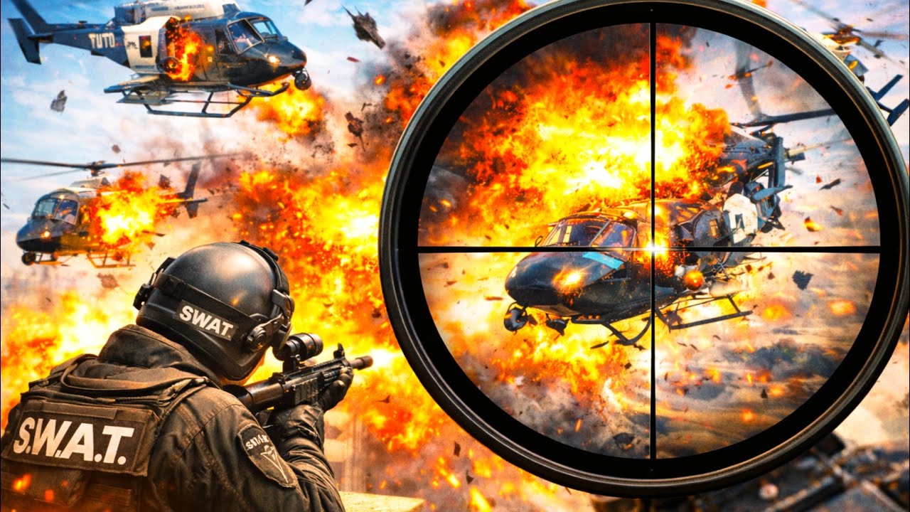 100 Police Helicopters DESTROYED By One Sniper in GTA 5