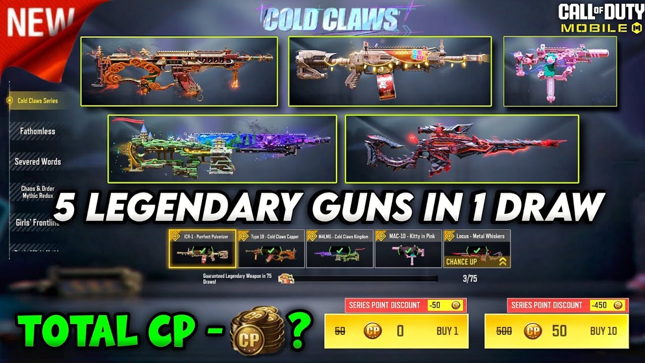 Покупка полного розыгрыша серии Cold Claws Lucky CODM | Общее количество CP, необходимое для розы...