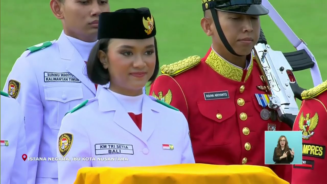 Upacara Penurunan Bendera Peringatan HUT RI ke-79 RI di IKN