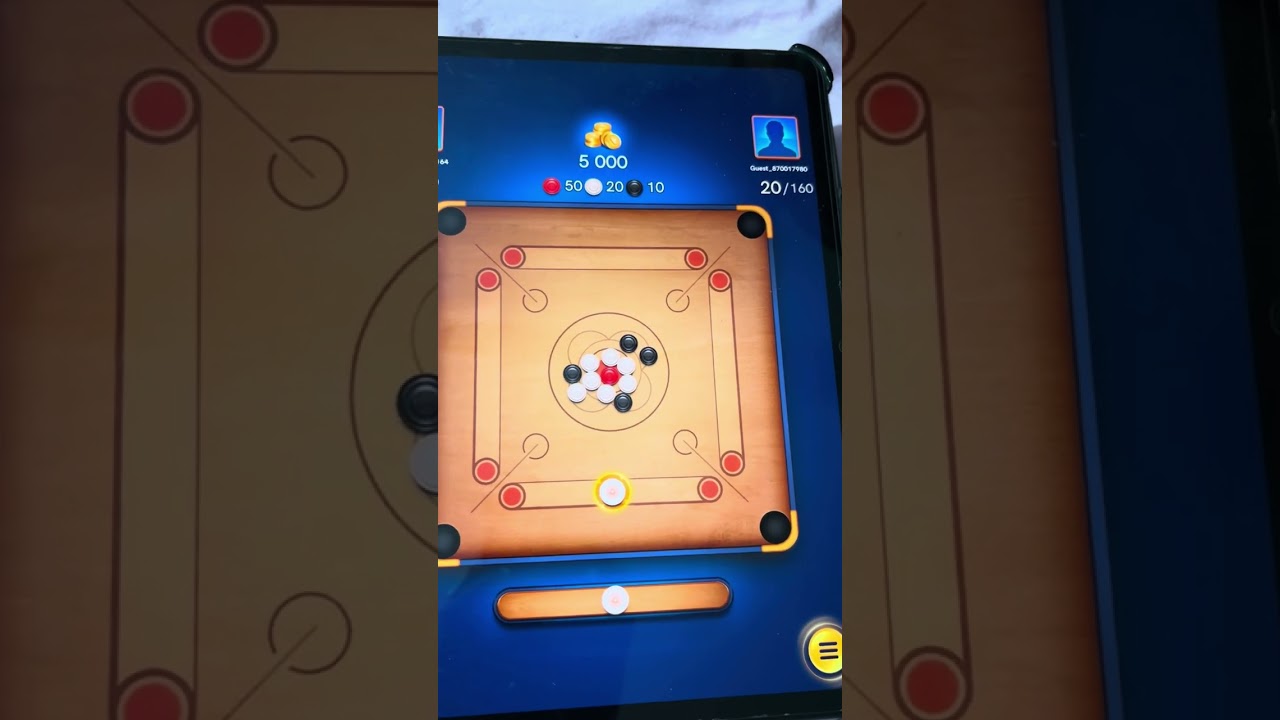 Funny carom match in phone  with stranger 🤣