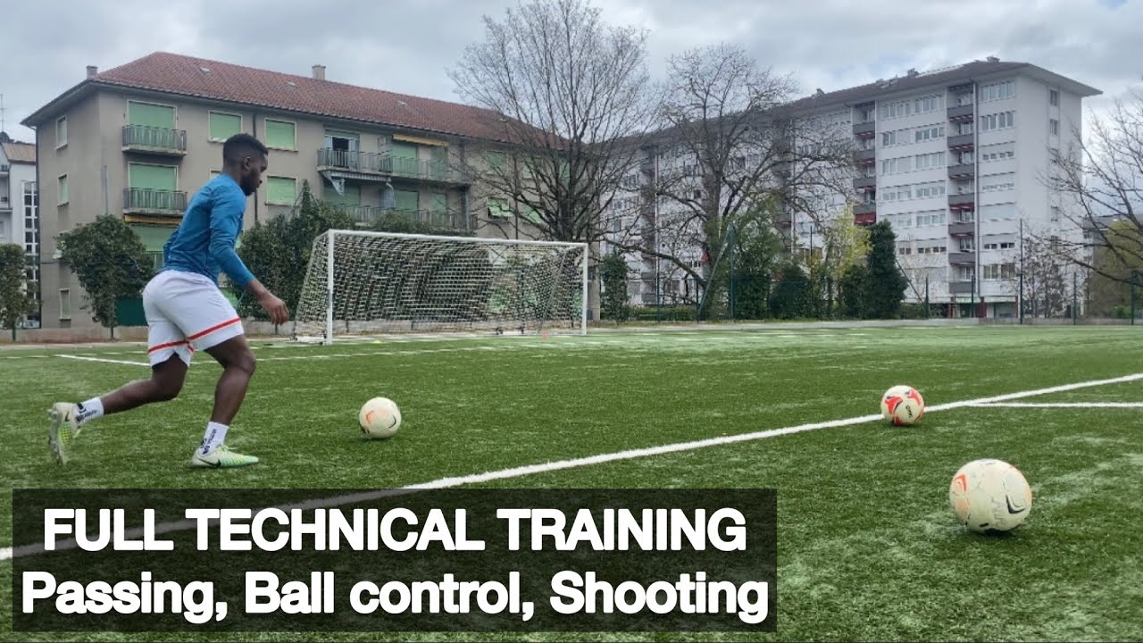 Full Technical Training Session For Footballers || Passing, Ball control and Shooting Drills