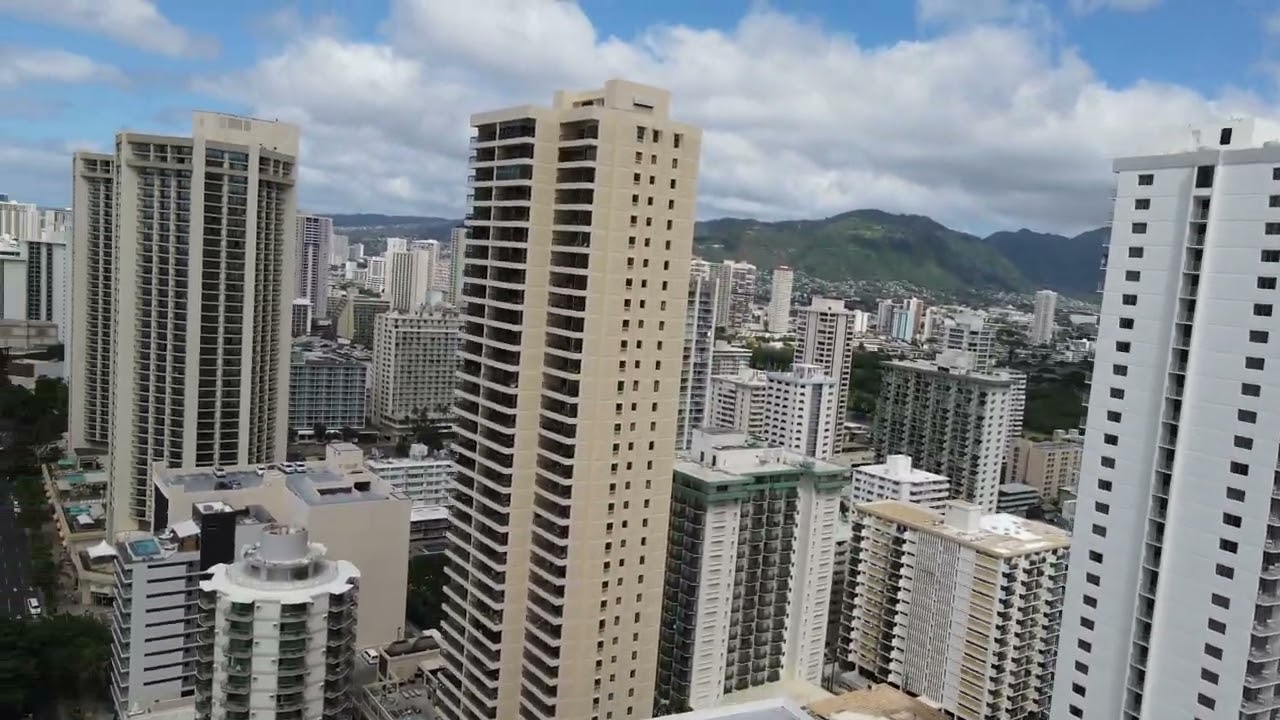 Honolulu Hawaii Drone Flyover