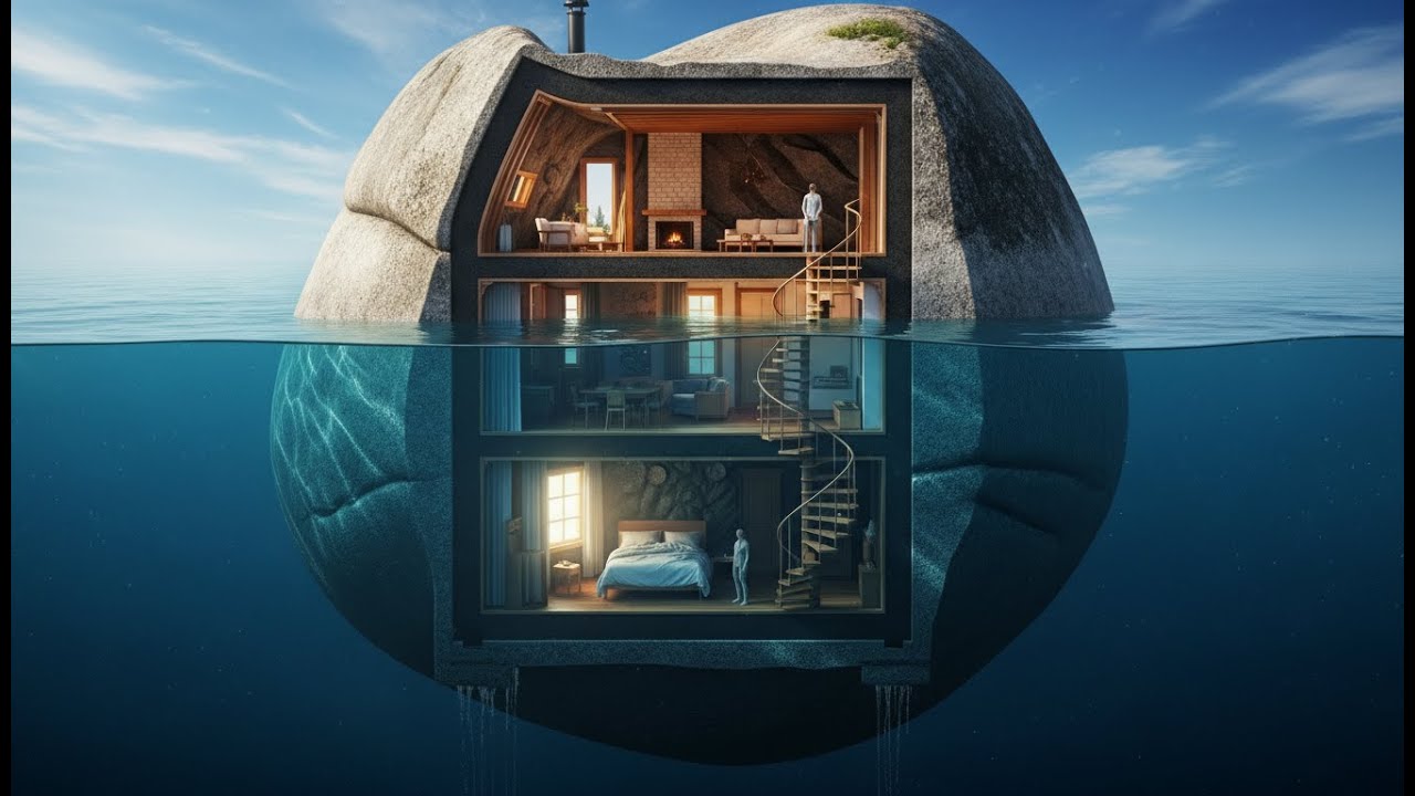 Living Under a 1500-Ton Granite Boulder (Underwater ASMR)