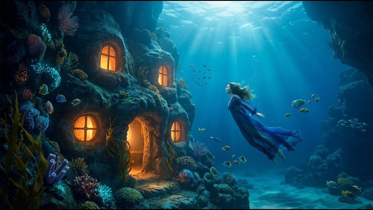 She Built a Secret Home Inside an Underwater Cave (ASMR)