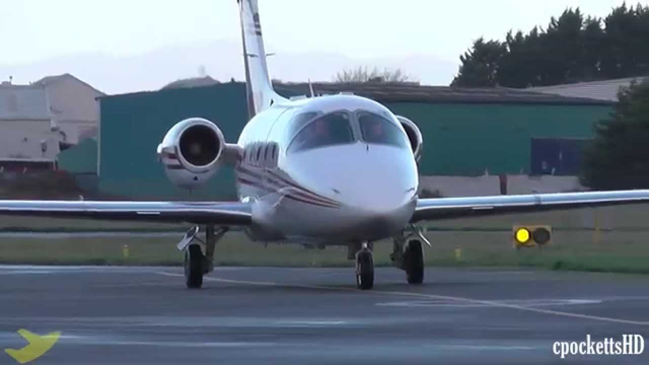 Beechjet 400A N497XP ✈ Close Landing, Taxi and Take off ✈ Gloucestershire Airport
