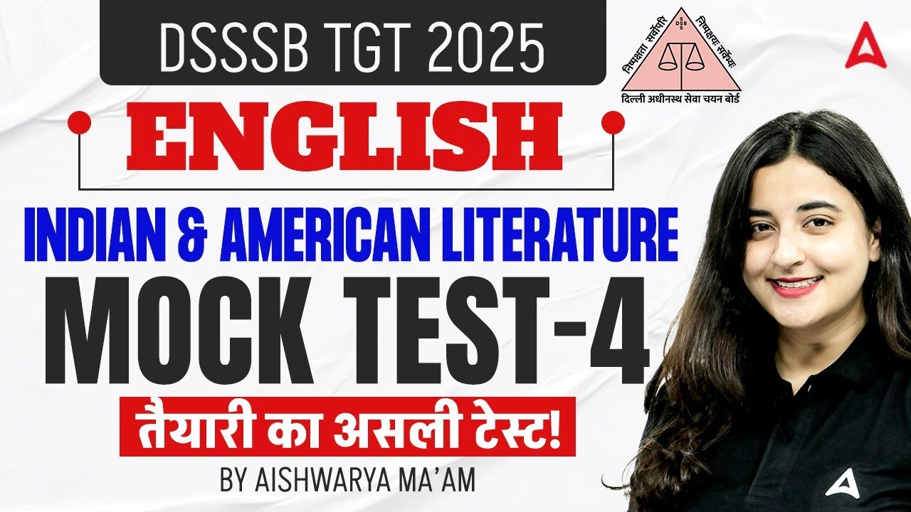 DSSSB TGT English Mock Test-4 | DSSSB English Literature TGT | DSSSB TGT English By Aishwarya Puri