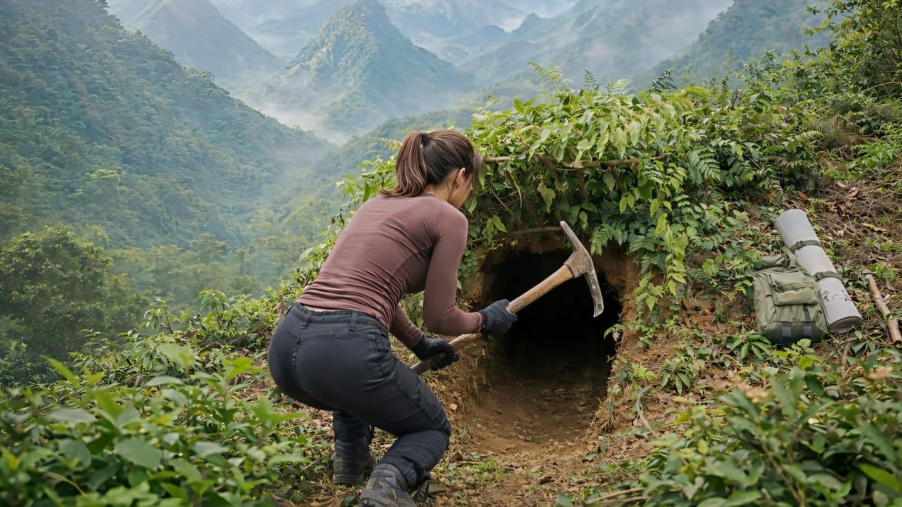 Building a Secret Underground Shelter | Digging Earth for Survival