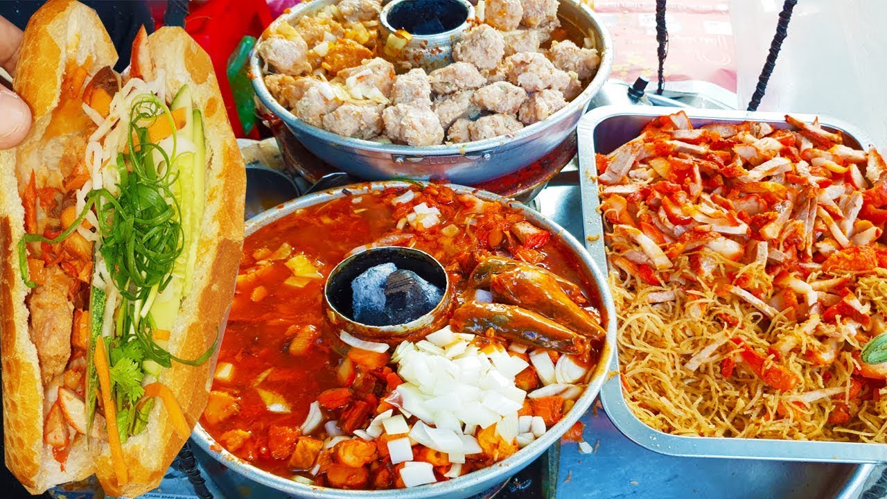 Gánh bánh mì Pate xíu mại tới 4 người bán hơn 10 năm trên vỉa hè Sài Gòn | street food saigon