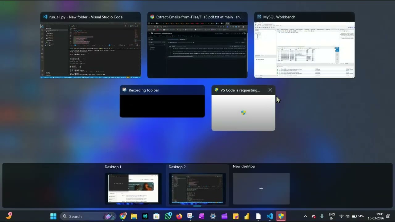Automation for extracting email and updating the database