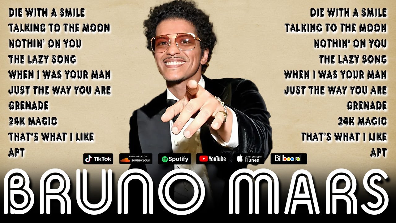 BRUNO MARS Greatest Hits 2025 - Top 10 Hits Bruno Mars Playlist 2025 - Full Album, Die With A Smile