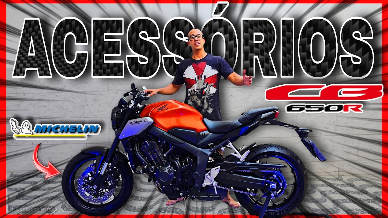 Assesórios novos CB 650R e Peneus Michelin Road 6 EP 130