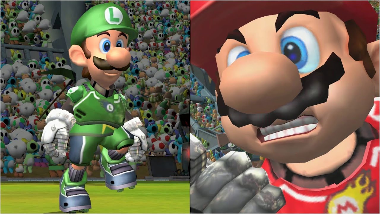 Mario Strikers Charged - Luigi vs Mario - Wii Gameplay (4K60fps)