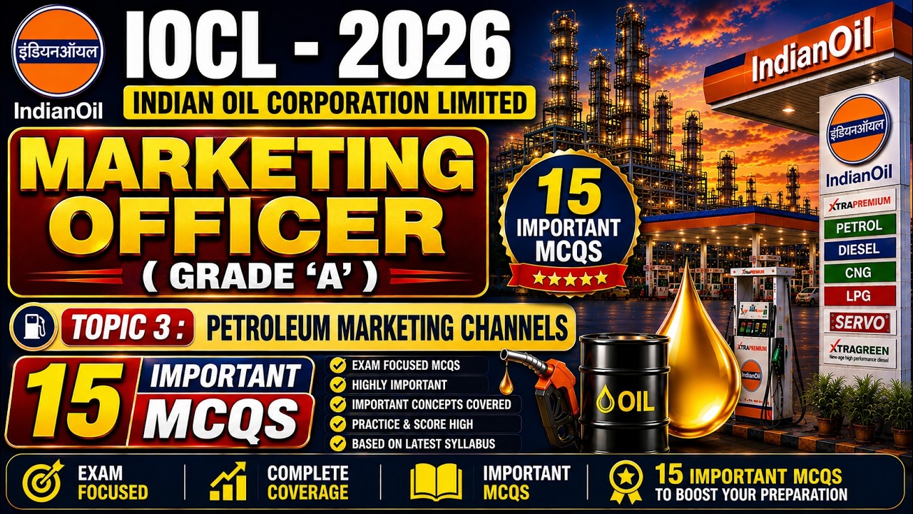 Petroleum Marketing Channels MCQs | IOCL Recruitment 2026 | IOCL Marketing Officer PDF Notes 2026