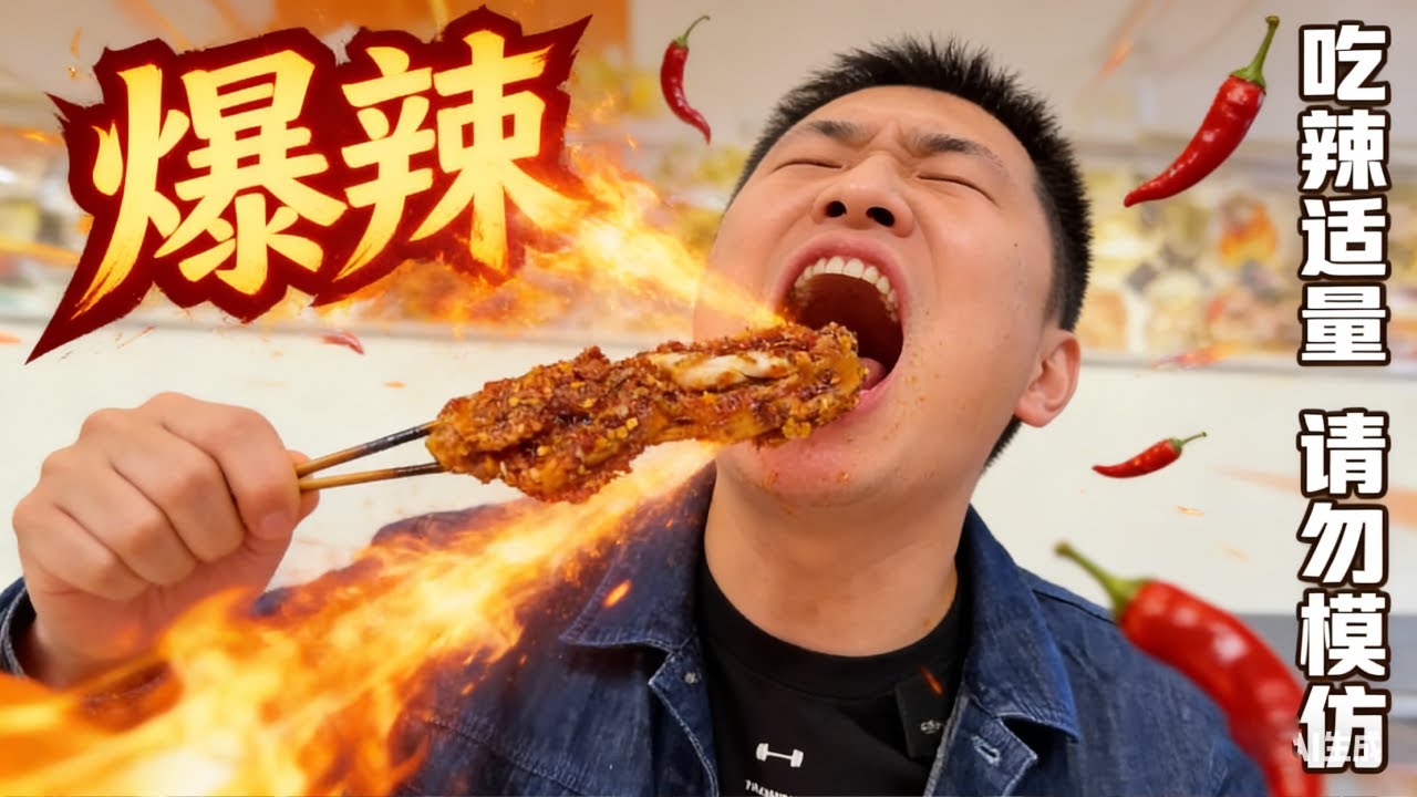 魔鬼三级爆辣烤翅来袭！辣王极限挑战赛，外酥里嫩辣到灵魂颤抖【辣王刘泳杰】