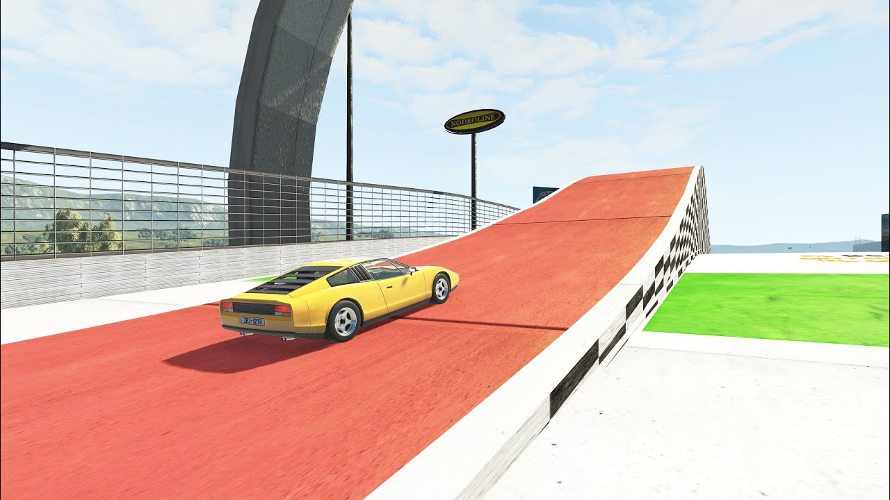 Cars at high speed vs a trampoline 😱  &ndash; BeamNG.Drive