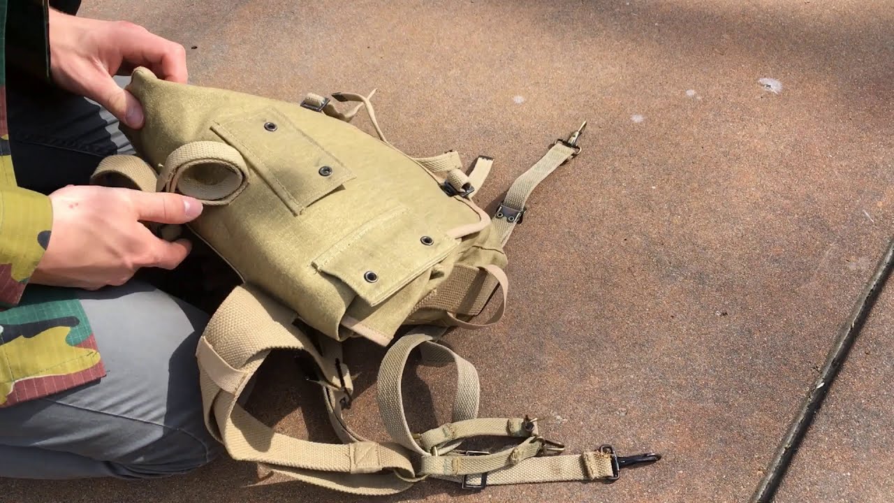 Сборка рюкзака USMC 782 времен Второй мировой войны с боевыми подтяжками