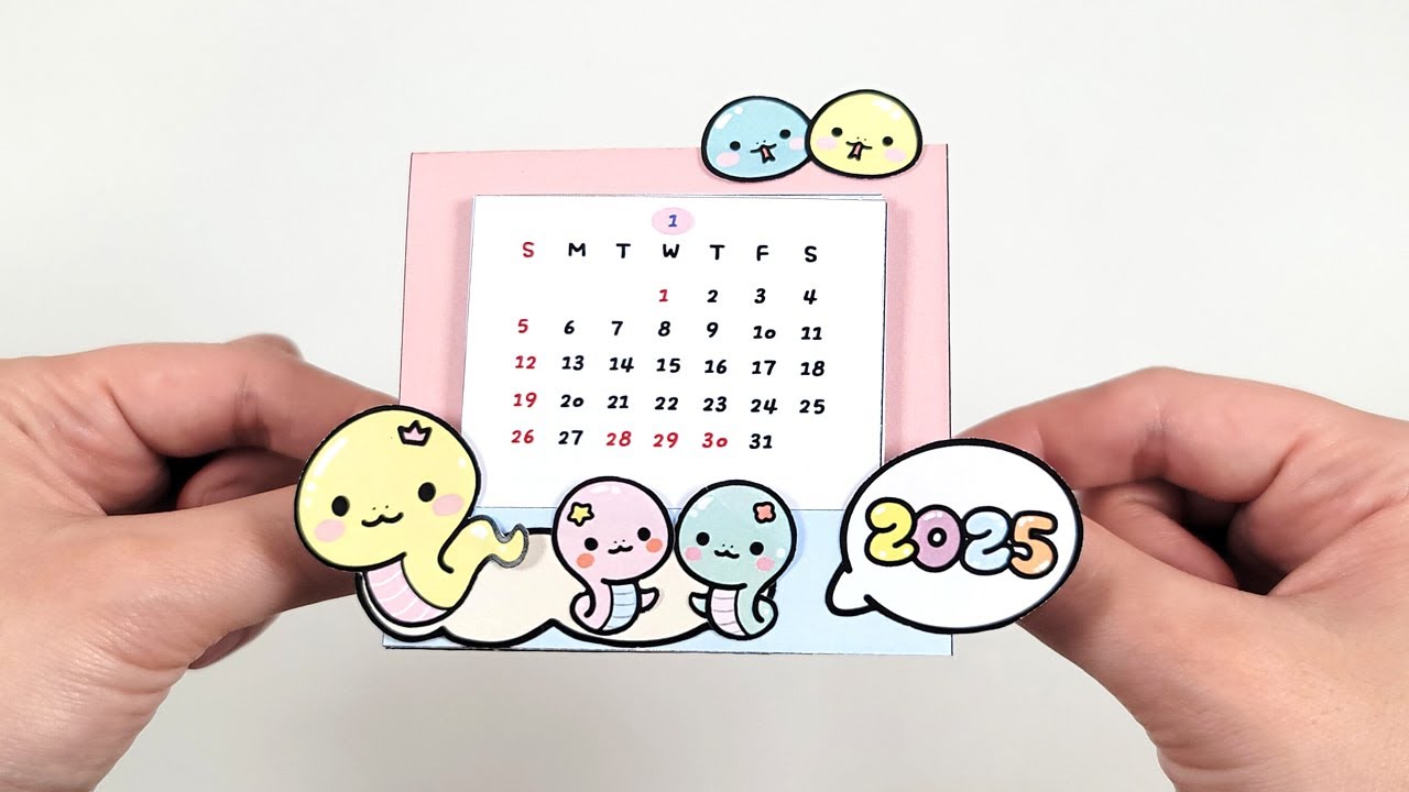 도안나눔★2025년 뽀짝뱀 미니달력 만들기 #2025 #calendar #paperdiy   #diy #craft