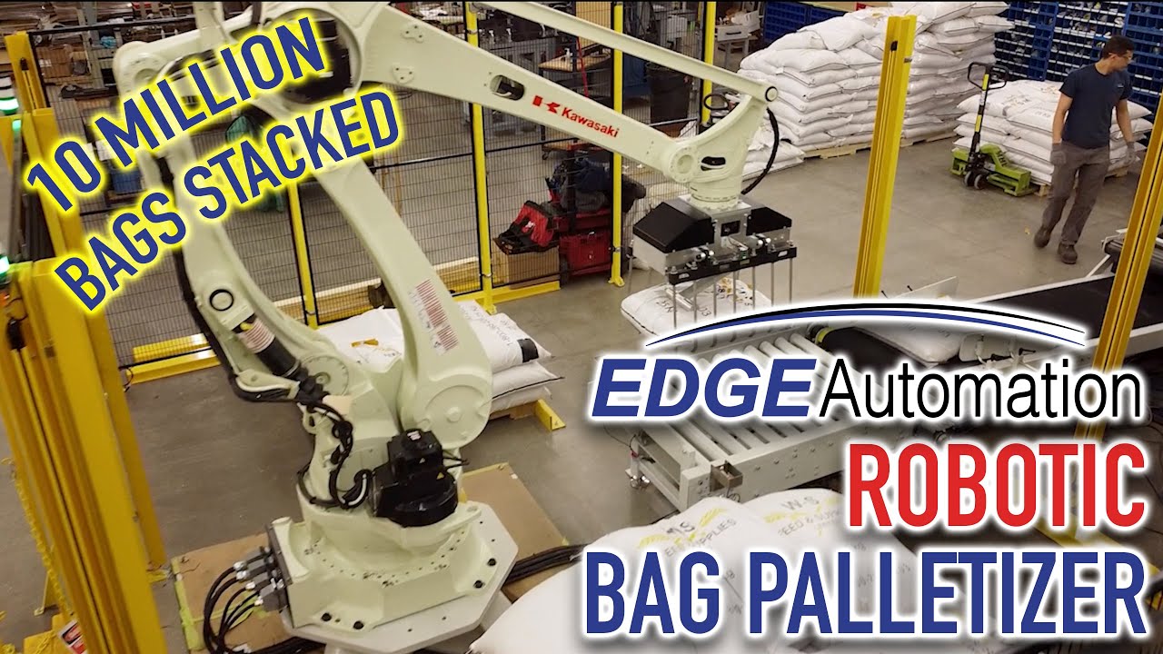 EDGE Automation's Dual Station Robotic Bag Palletizer