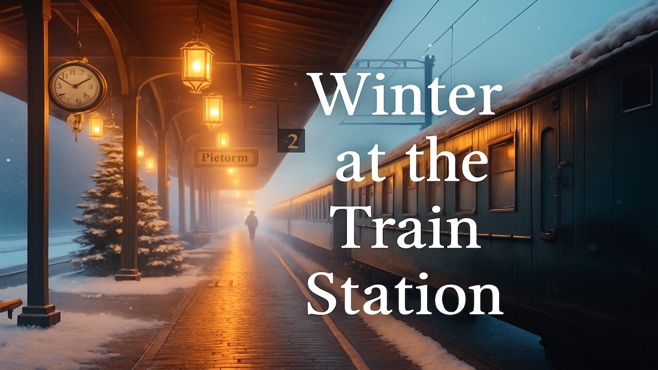 Winter at the train station - Relaxing Video