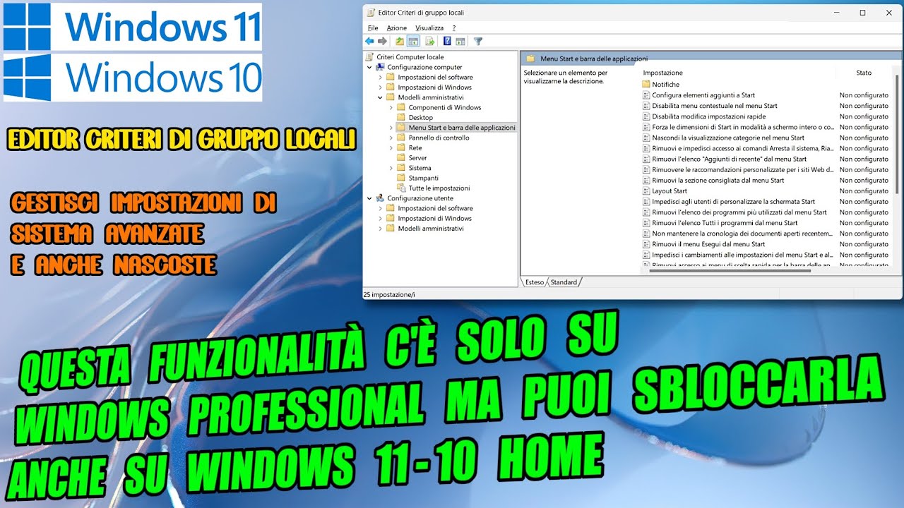 Questa funzionalità c'è solo su Windows Professional ma puoi sbloccarla anche su Windows 11 10 Home