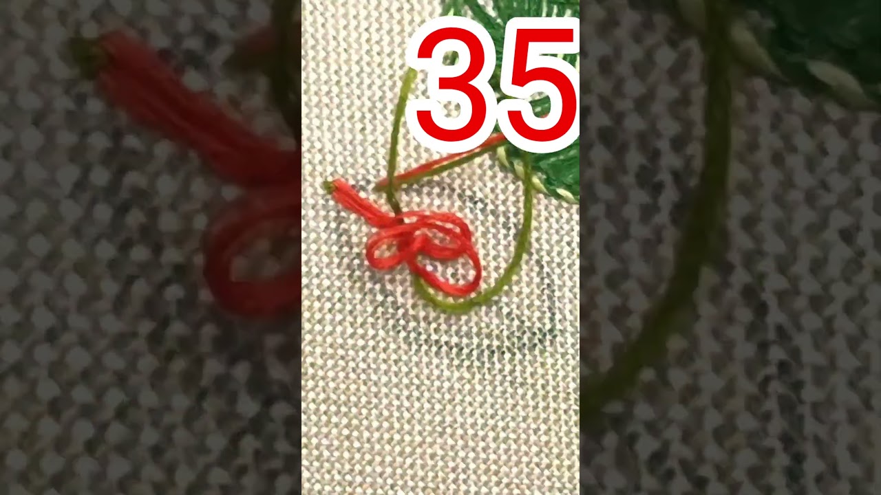 ముప్పై అయిదవ రకం ఫిష్ బోన్ కుట్టు Beginners HandEmbroidery 