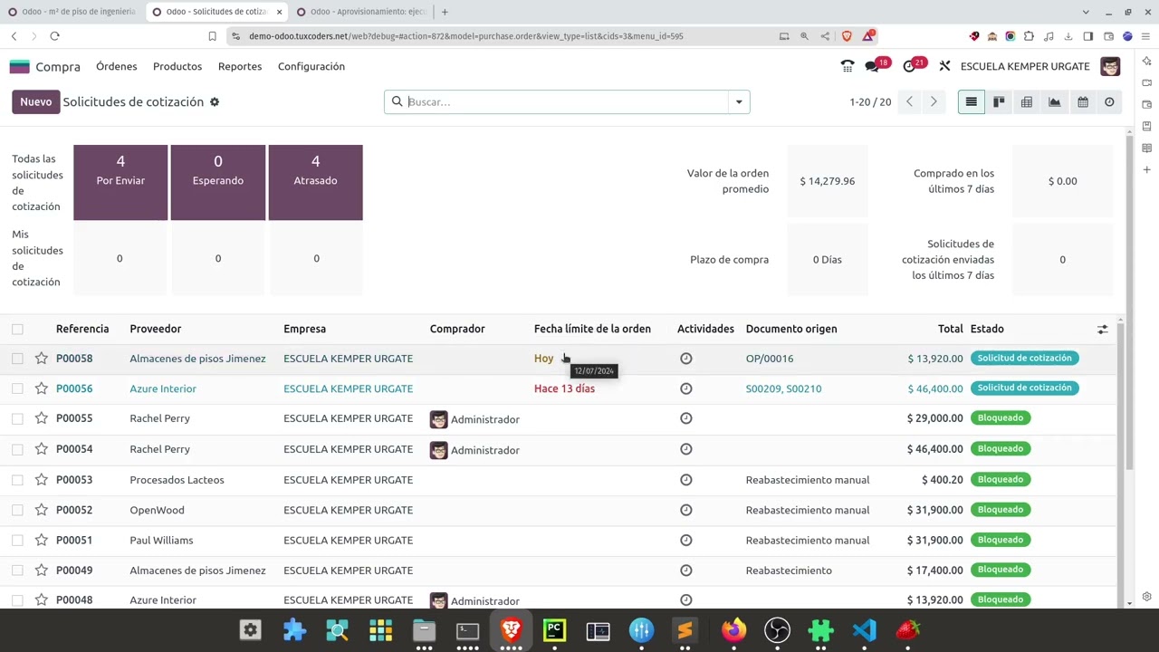 Odoo 17 - Módulo de Inventarios  - Reabastecimiento de mínimos y máximos