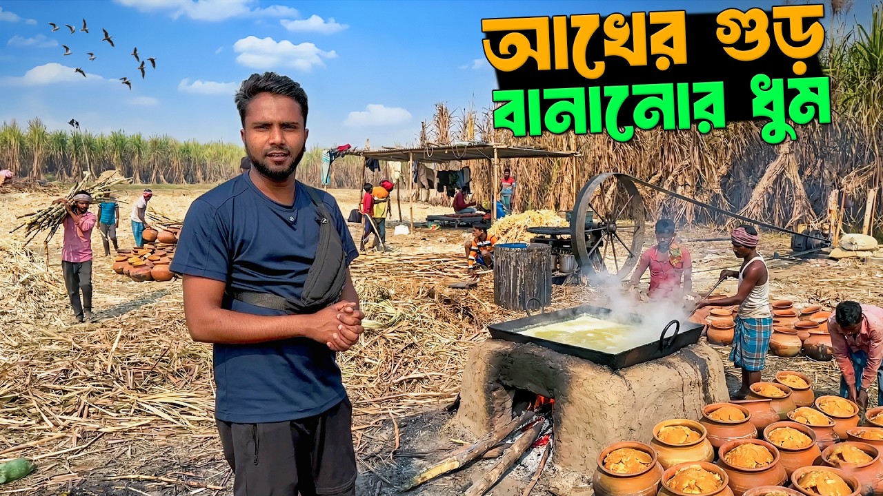 আখ থেকে যেভাবে গুড় বানানো হয় | Sugarcane Molasses Making In Bangladesh