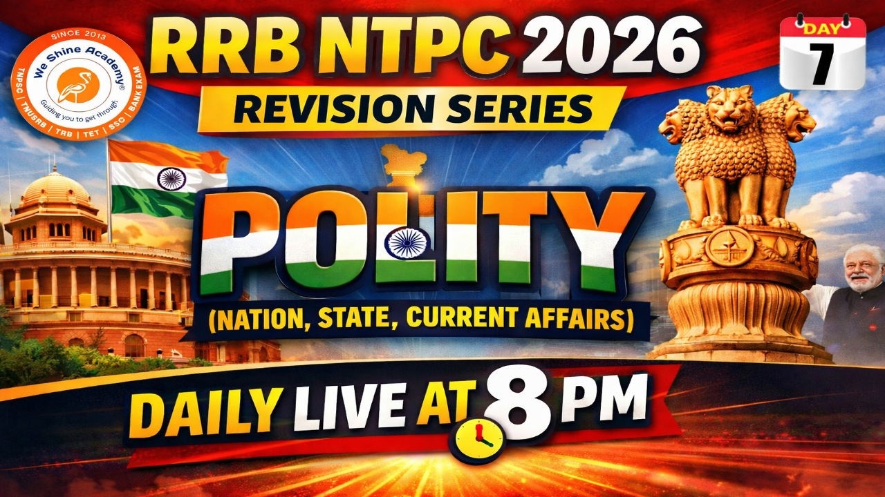 RRB NTPC 2026 Polity Revision DAY - 6 🔥 Nation • State • Current Affairs | #weshineacademy