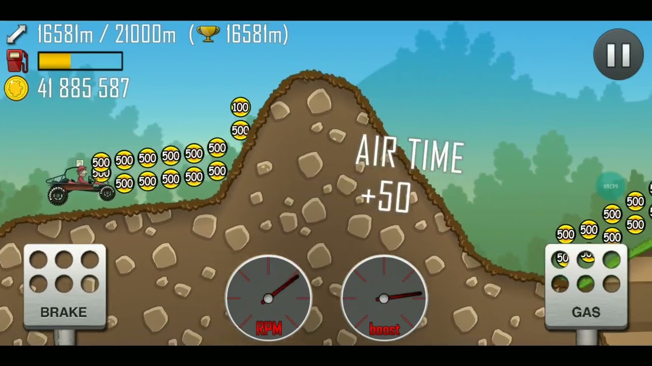 Hill Climb Racing. Dune Buggy - Boot Camp 20882 meters. New Record!!!