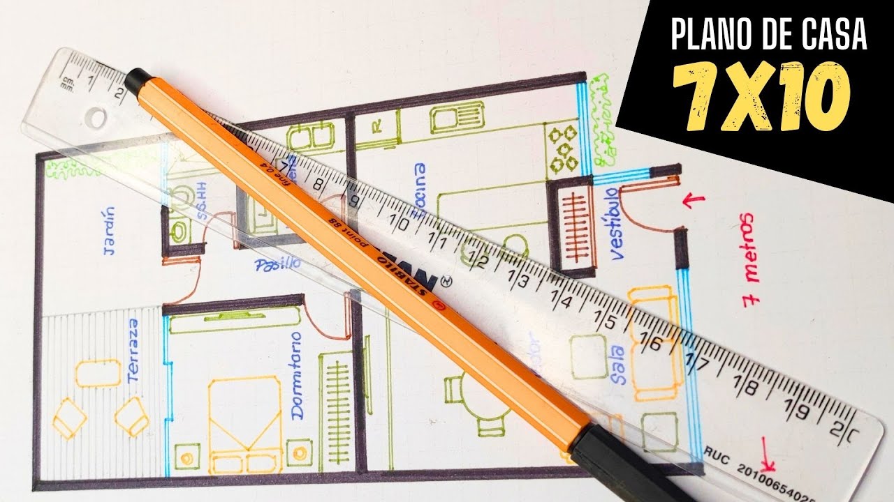 Diseña el PLANO de CASA 7X10 metros | DISEÑA tu CASA IDEAL