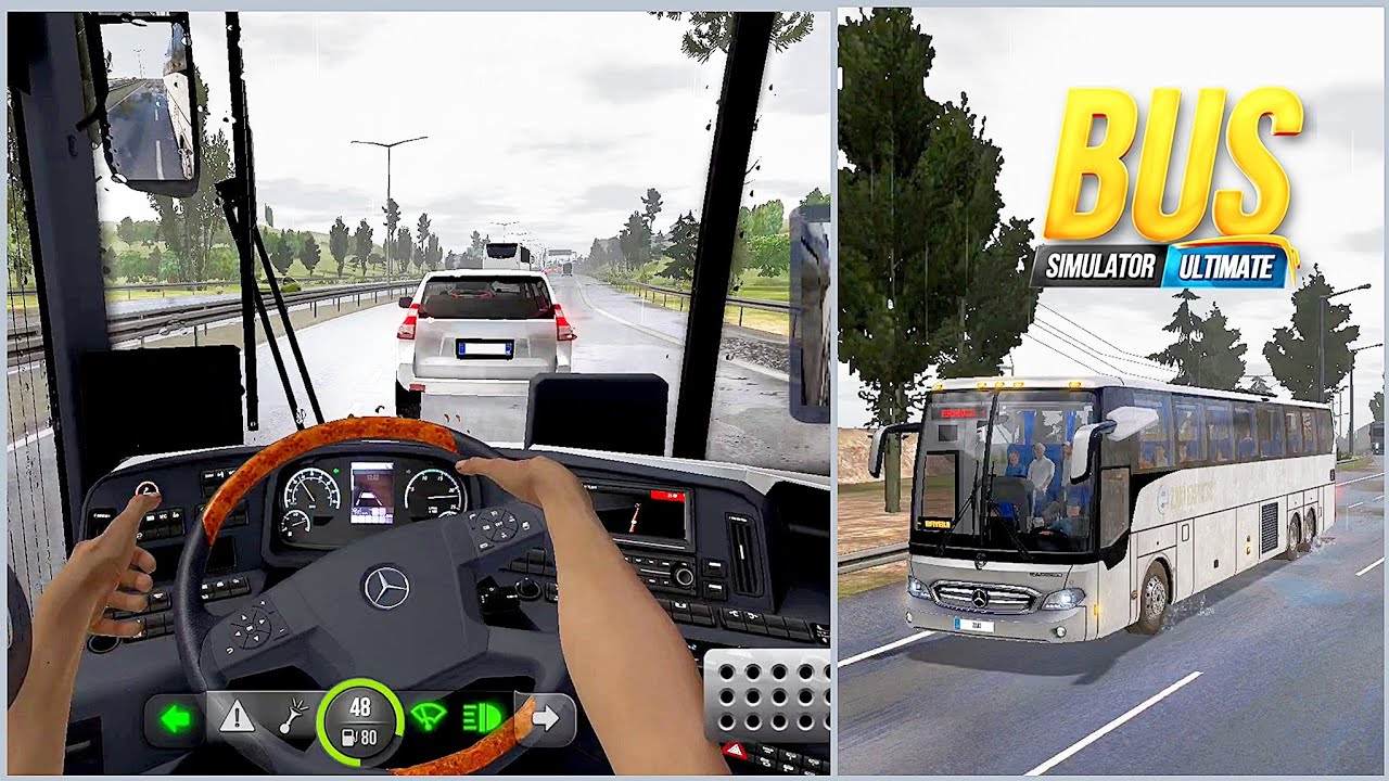 Bus Simulator Ultimate - Gameplay | Rainy Weather | Mercedes Tourrider Premium