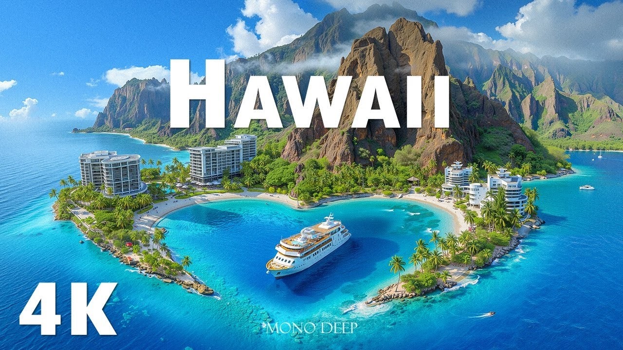 Hawaii 4K | Most Beautiful Islands From Above With Deep House Chill Music