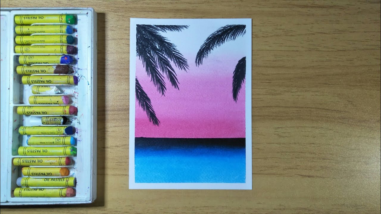 Easy Oil Pastel Drawing | Beautiful Ocean Scenery | Step-by-Step Tutorial