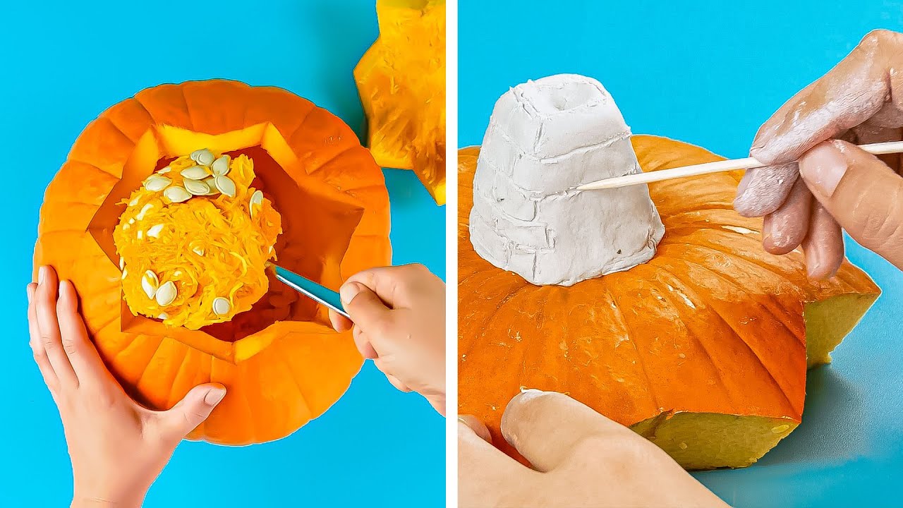 Verwandle Kürbis in Hexenhäuschen! Tolle DIY-Herbstdeko, auch für Halloween